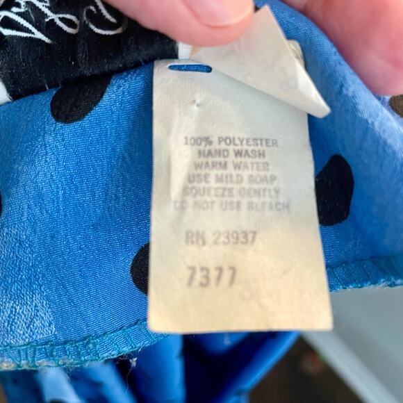 Vintage 1980s Women’s A-line Dress John Roberts Blue & Black Secretary Size 8 - Picture 10 of 12